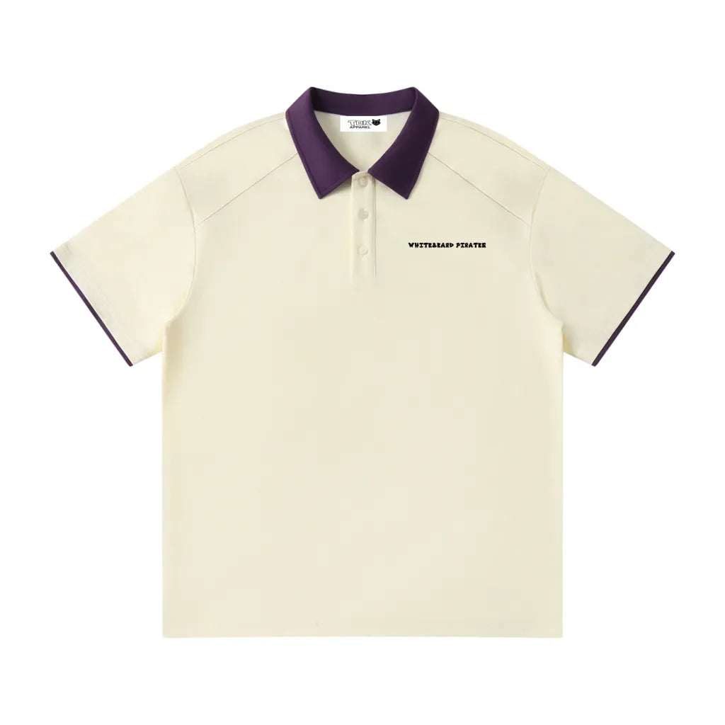 Contrast Lapel Collar Boxy T-Shirt