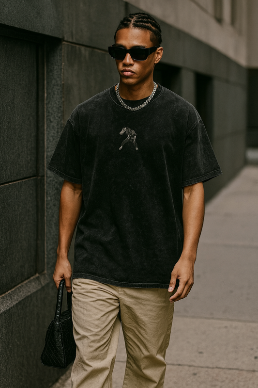 Symbol of Peace Tee – All Might Inspired Snow Washed Oversized Cotton T-Shirt