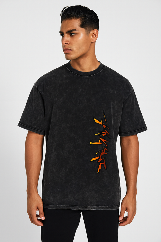 Unit 01 Race Snow Washed Oversized Cotton T-Shirt