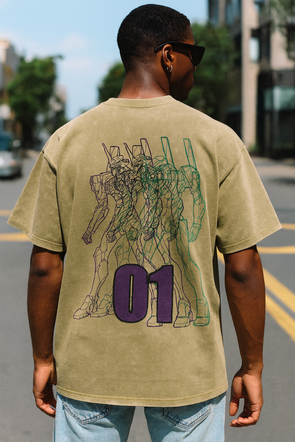 Unit 01 Race Snow Washed Oversized Cotton T-Shirt